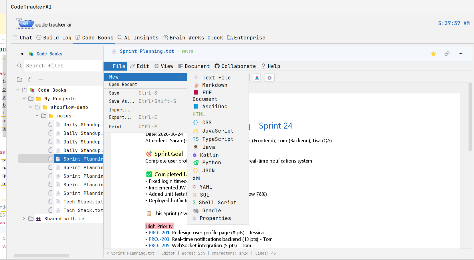 Code Books: a Word-style document editor for specs, docs, and runbooks inside a JetBrains IDE